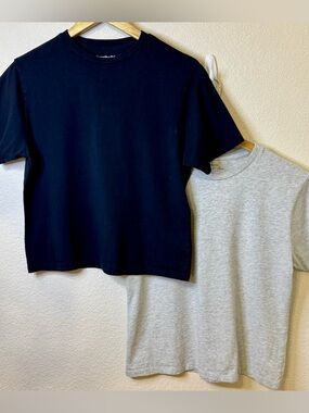 ABERCROMBIE & FITCH A&F Essentials Relaxed Tee Bundle (Black + Grey)